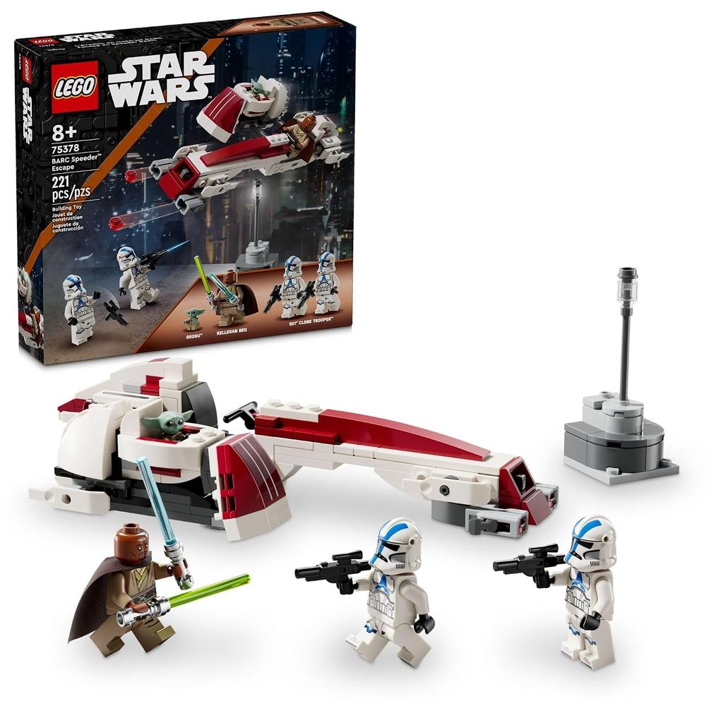 LEGO Star Wars BARC Speeder Escape Mandalorian Toy Building Set Kids May 4 is you Decoration Keleran Beck Grogu Boys Girls Fans 8 Years Older 75378
