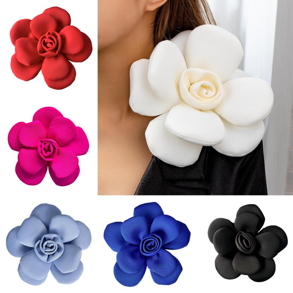 Exquisite Large Flower Corsage 3D Formal Dress Badge 22cm Camellia Brooch  Clothing Accessory