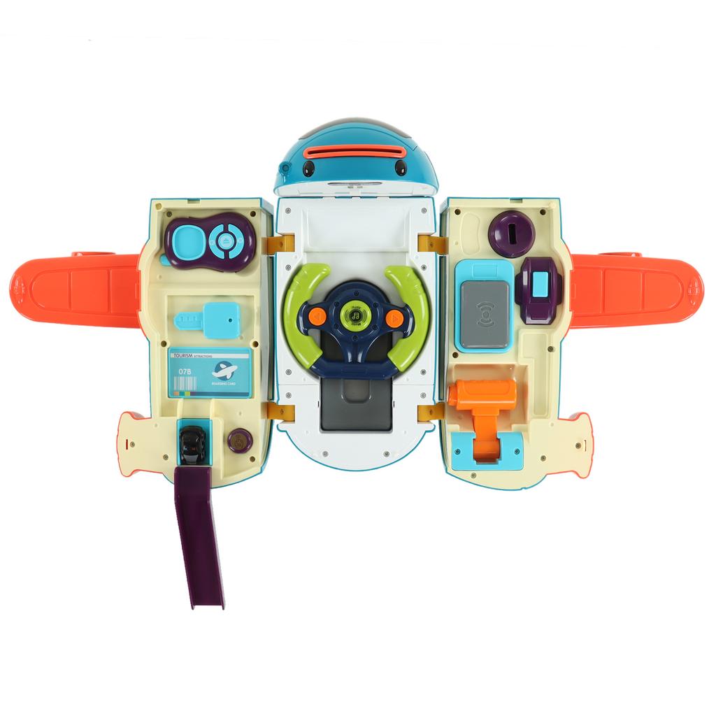 Мультяшный самолет-деформация 3 в 1 Электрический трек Многофункциональный руль для вождения