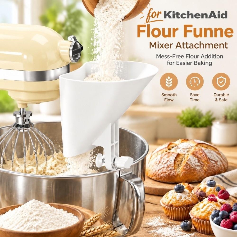 Reusable Flour Funnel for Stand Mixer Splashproof Vertical Mixer Guard Dishwasher Safe