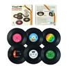 Retro CD Record Coaster Colorful Vinyl Record Coasters Funny Mat Cup For Drinks Heat Resistant Non-Slip Pad Kitchen Accessories