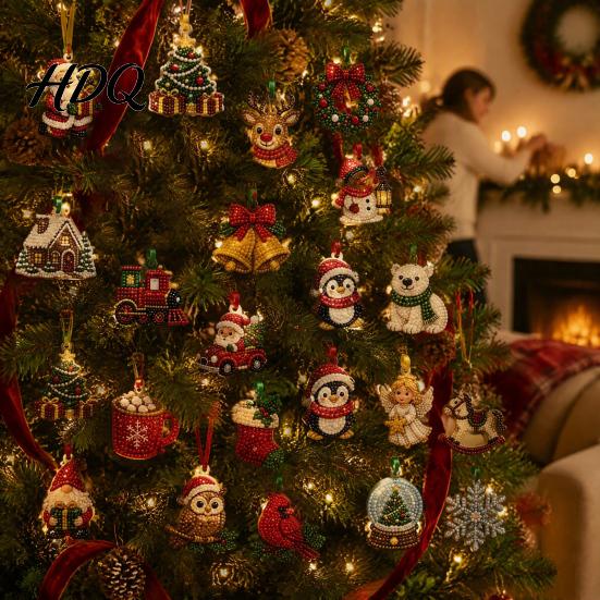 Образовательные наборы для творчества Рождественский ornament Адвент-календарь Алмазная мозаика DIY-набор Расслабляющие проекты Домашние сверкающие подвесные украшения