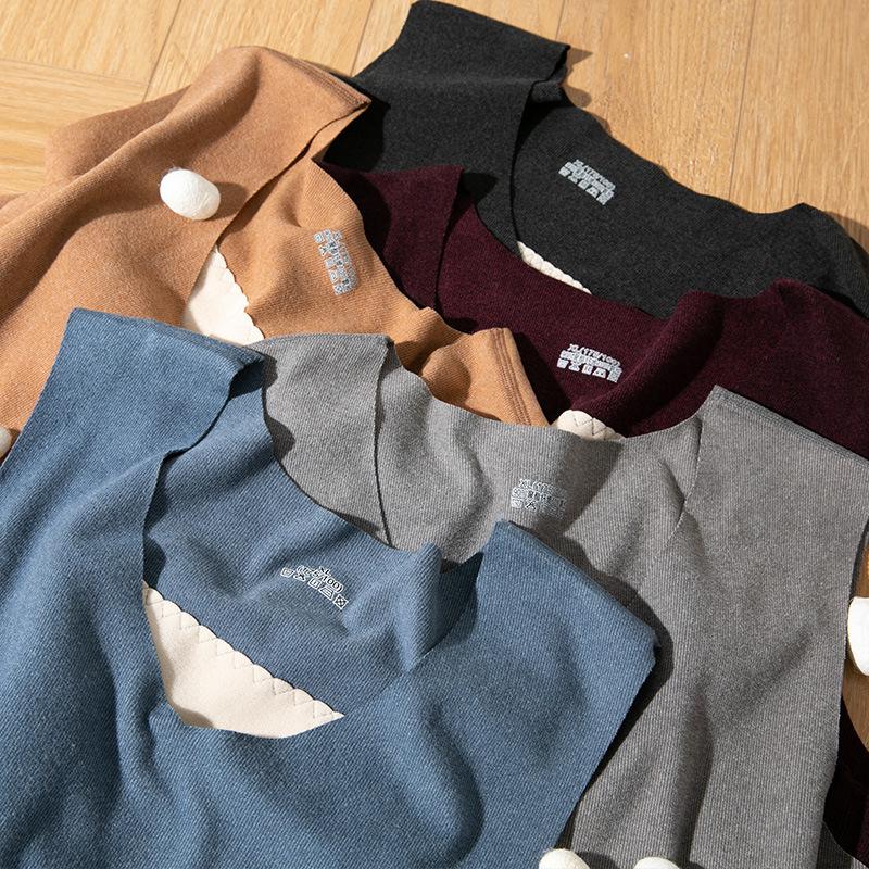 Мужской бесшовный шелковый жилет: Теплый, на бархатной подкладке, с подогревом сзади, облегающий крой, большой размер, идеально подходит для осени и зимы.