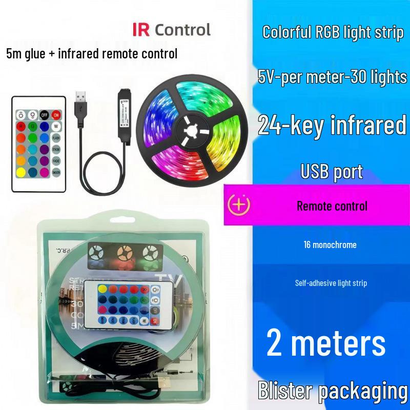 Светодиодная RGB лента 5В 5050, комплект: Умный USB-Bluetooth Декор с Изменением Цвета для Стены или Стола