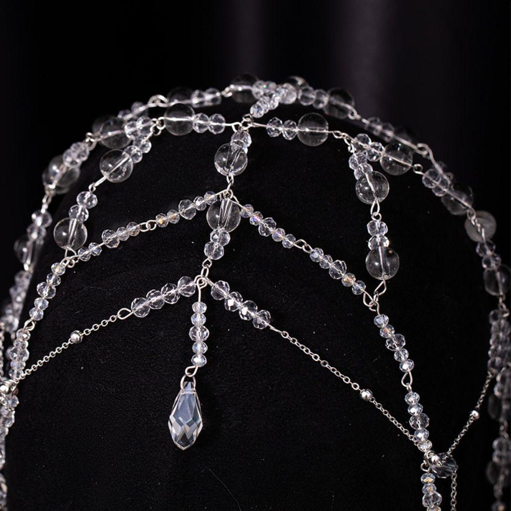 Сказочный Блестящий Бисером Украшение на Лоб Длинная Кисточка Стразы Головная Цепочка Украшение для Волос