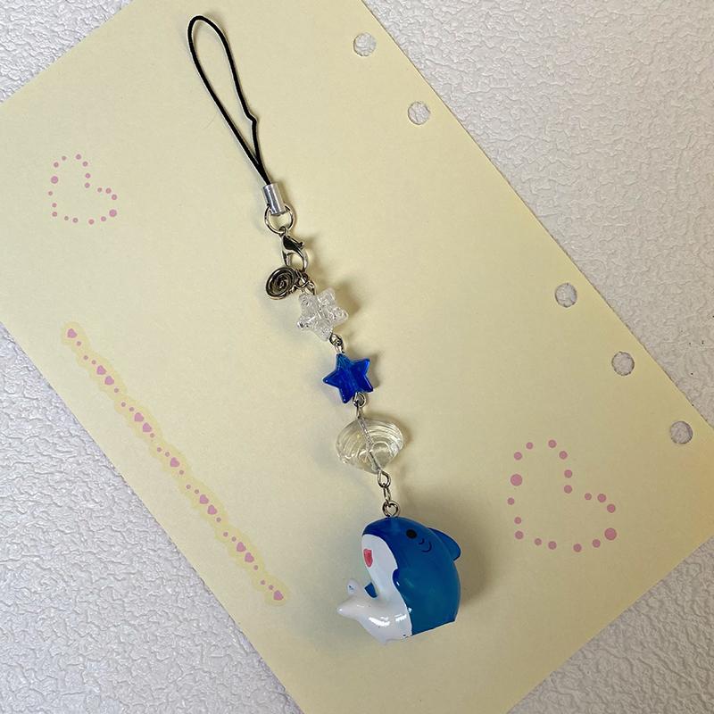 Y2K эстетический ремешок для мобильного телефона мультфильм акула мобильный телефон шнурок океан животное телефон цепочка для ключей для девочек кулон