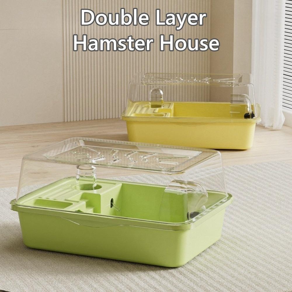 Вентилируемая среда обитания хомяка Прозрачная крышка Дом для маленьких питомцев Вилла Клетка для хомяка для кроликов Мышей