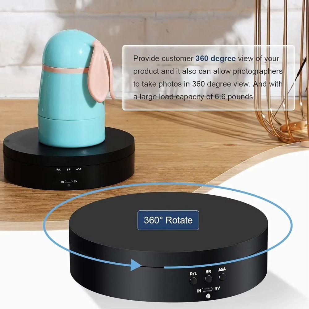 3 Speeds Jewelry Rotating Turntable Motorized Motorized Spinning Platform Photography Products