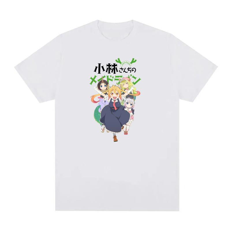 Anime Miss Kobayashis Dragon Maid Tshirt Kawaii Unisexga Print Tee Unisex Oversized Shortsleeve Crewneck Harajuku Streetwear Tops