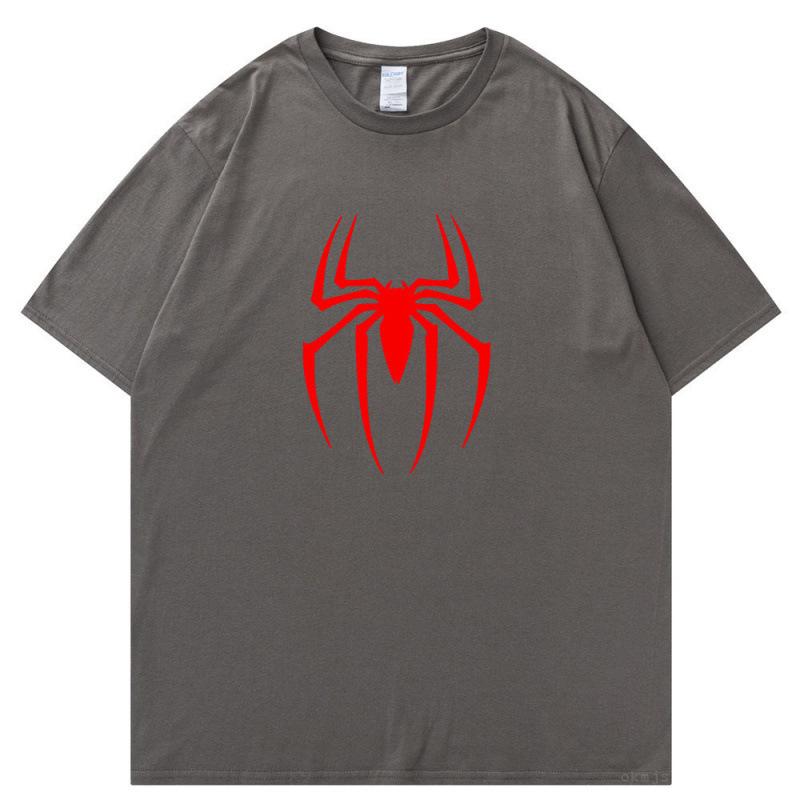 Loose And Comfortable Short Sleeves Unisex Unisex Oversized Clothes Summer New Cotton Unisexs Tshirts Spider Pattern Printed Tees