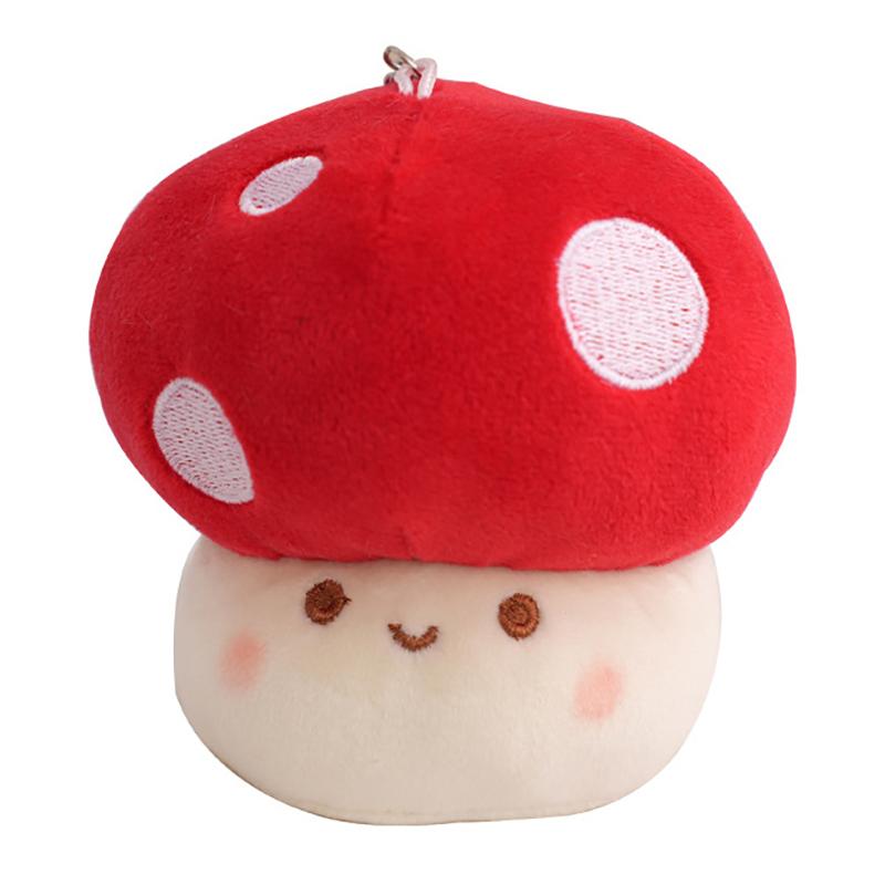Cartoon Mushroom Doll Keychain Cute Stuffed Plush Toys Car Key Ring Bag Pendant