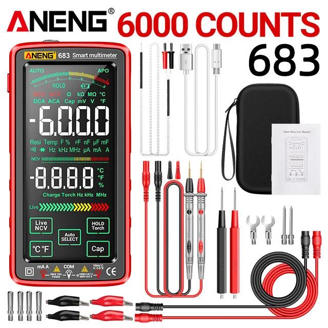 ANENG 681/682/683 Pro Multimeter Non-contact Electric Measuring Meter Rechargable Digital Tool 6000 Count Voltage Tester Current