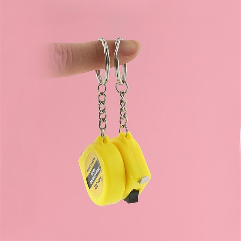 Portable Mini Tape Measure 2m Small Steel Tape Ruler Keychain Pull Ruler Metric Measure Three-way Height Ruler Measuring Tools