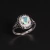 925 Sterling Silver Natural Opal October Birthstone Elegant Ring for Women & Lady Fine Jewelry Birthday Party Festiva Gift