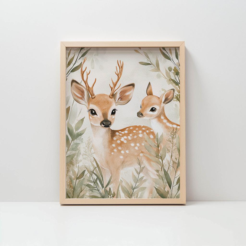 Plakat Jelonki Na Bajkowej Łące Plakat Jelonki Na Bajkowej Łące, 30X40 Cm, Bez Ramy, Papier Matowy 230 Gsm