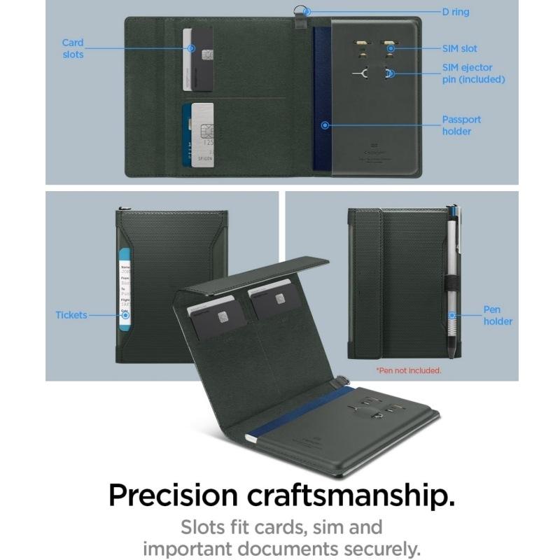 Кожаная обложка для паспорта, многофункциональная, большой емкости, зажим для паспорта, сумка для хранения документов с защитой от RFID