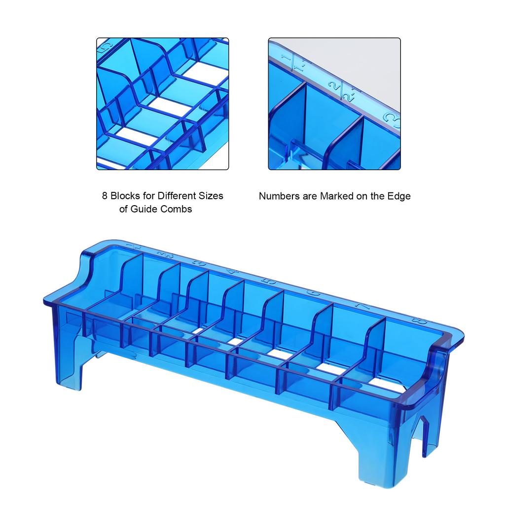 Пластиковая направляющая для машинки для стрижки волос, органайзер для расчески, 8 блоков, направляющая для машинки для стрижки волос, чехол для хранения расчески, прямоугольная стойка
