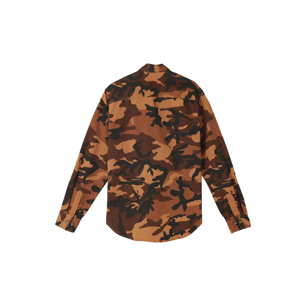 Timberland Повседневная рубашка с длинным рукавом и заостренным воротником для активного отдыха, мужская рубашка с камуфляжным принтом, желто-камуфляжная A2F37-AN6