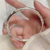Серебряный женский браслет с пышными цветами, нежный, легкий, роскошный, открытый, регулируемый