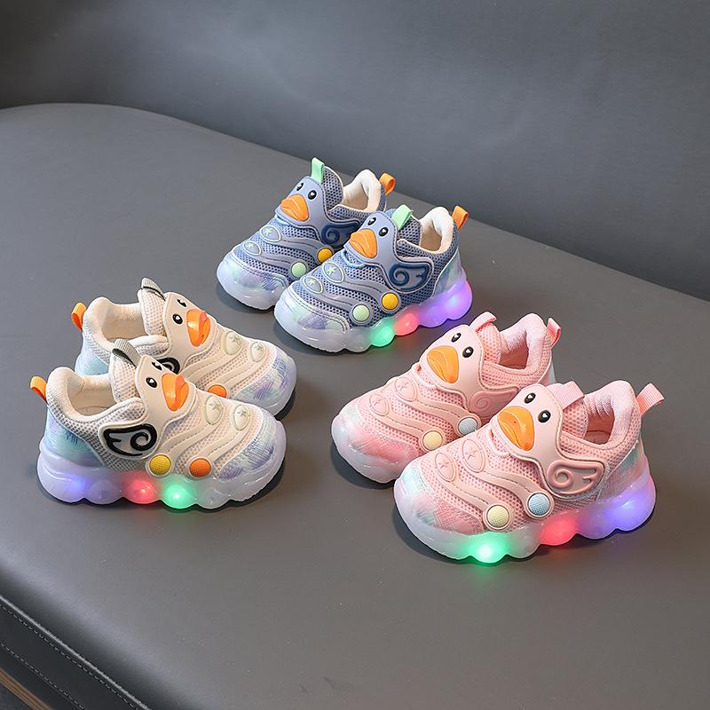 TWINFLAMES Baby Light Shoes New Breathable Mesh Shoes Soft Soled Baby Toddler Shoes Kids Sneakers