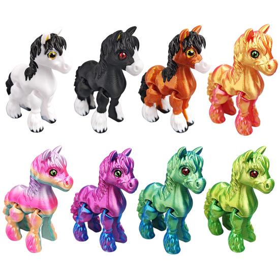 3D-печатная лошадь-украшение, милая шарнирная фигурка лошади, гибкая игрушка-непоседа в виде животного для интерактивной игры, снятия стресса и демонстрации