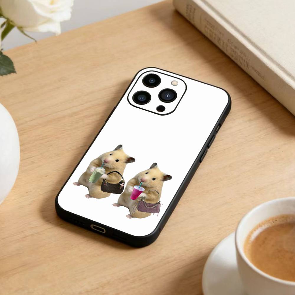 Забавный Глупый Кот Мышь Чехол Для Телефона Для iPhone 17 16 15 14 13 12 Max Plus Силиконовый Черный Чехол