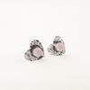 Rose Chalcedony Gemstone 925 Sterling Silver Jewelry Stud Earrings0.6" For Women EE-143-2