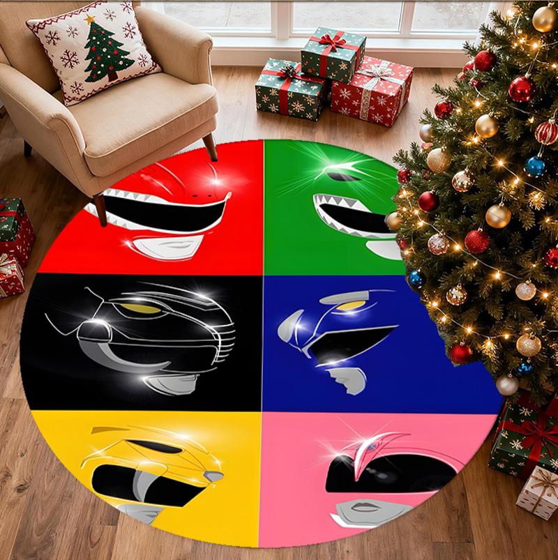 Круглый коврик с узором «Могучие рейнджеры» (Mighty Morphin Power Rangers), коврик для помещений/улицы, для пикника, игровой комнаты, спальни, офиса, гостиной, ковер для декора дома, День рождения Gi