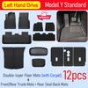 Floor Mats for Tesla Model Y Standard  2026 Trunk Mat Cargo Liner Backrest Mats Accessories [Not Fit Premium and Performance]