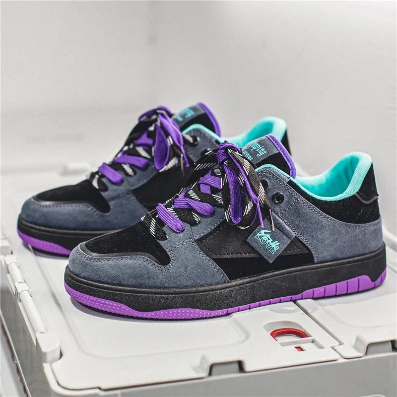 Purple Men's Sneakers Trend Brand Men Casual Shoes Comfortable Running Sports Shoes for Men Trendy Designer Sneakers Autumn 2024