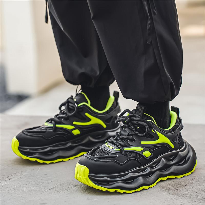 Fashion Men's Green Casual Sneakers 2024 Designer Platform Trainer Shoes Men Streetwear Height Increasing Sport Shoes Men Chunky Sneaker