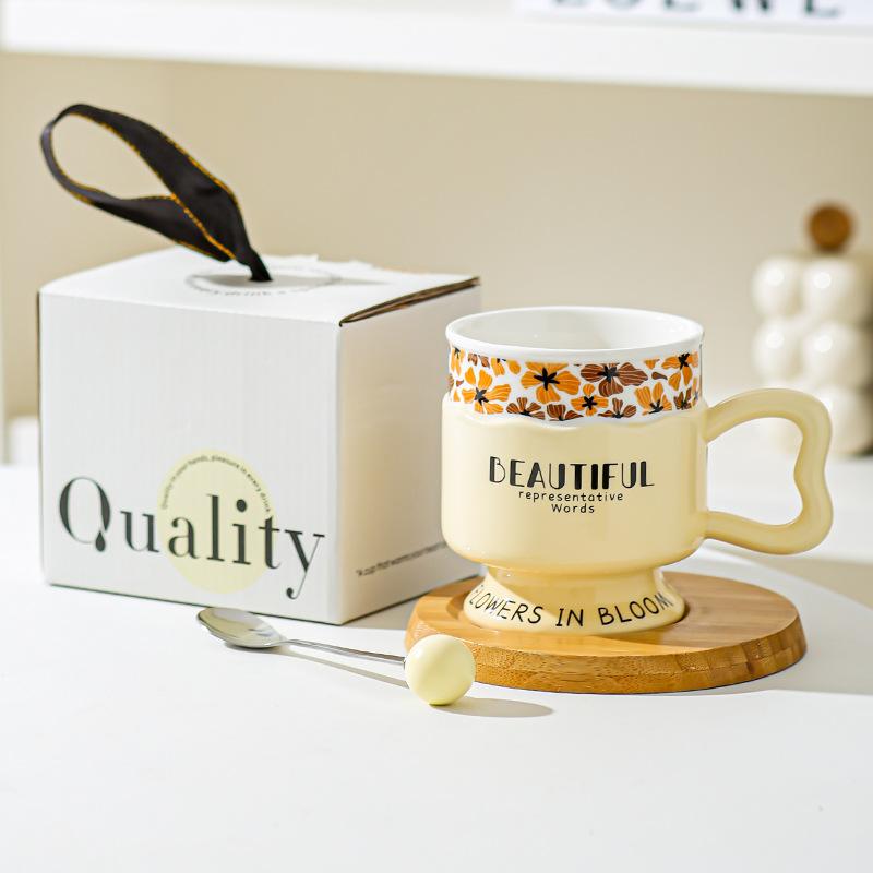 Ретро Кубок Кружка Легкая Роскошь Пара Европейская Керамическая Чашка для Молока Подарок Женский Дом Высокая Ценность Чашка для Воды