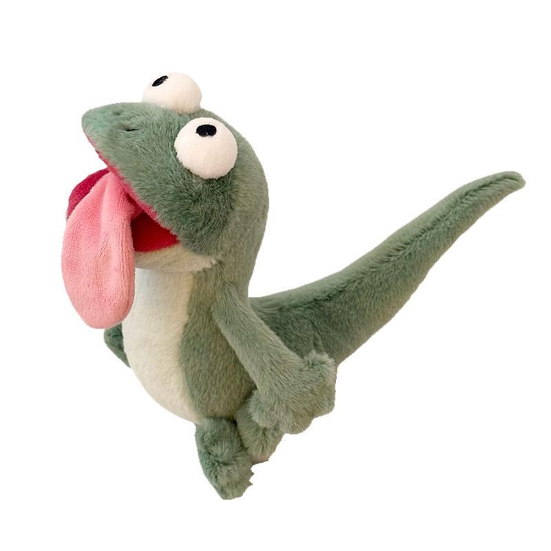 Funny Screaming Lizard Plush pendant with Magnetic Tongue Creative Ugly-Cute Chameleon Squeaky Stress Relief Gift for Friend Kid