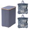 Корзина для белья с 2 моющимися внутренними водонепроницаемыми мешками для белья, ширина 55 x глубина x высота, готовые колесики, сетки, широкая, водоотталкивающая, сумка, для хранения,