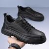 Fashion Casual Platform Leather Mens Vulcanized Shoes Fashion Outdoor Sneakers Antiskid Driving Tennis Running Trainers Business Shoes