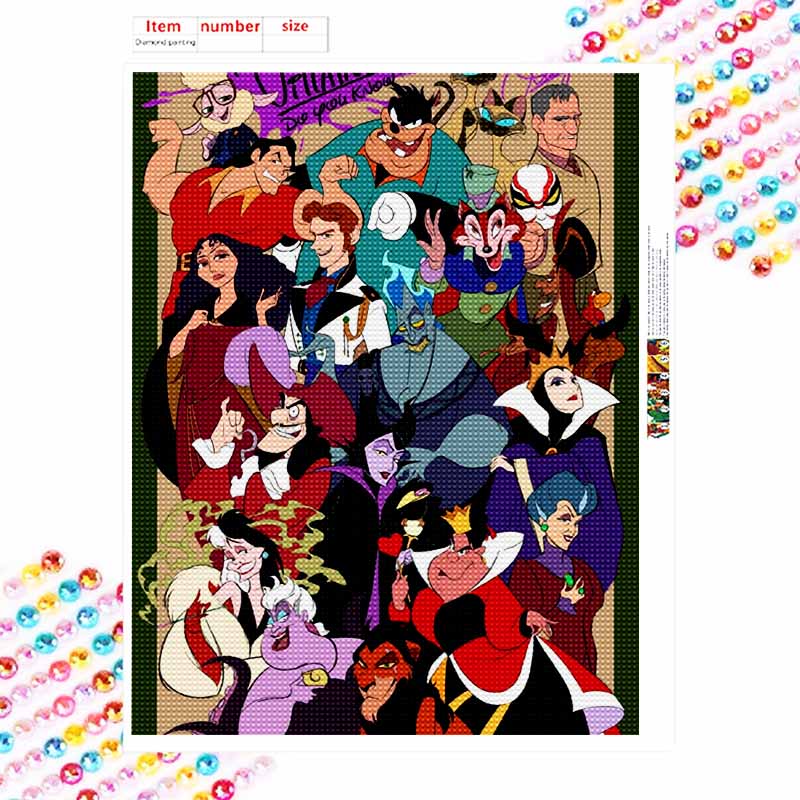 Disney Diamond Painting Kit Classic Disney Villains Style Home Decor Craft Perfect Gift Idea Diamond Art