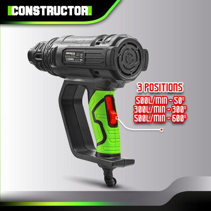 Décapeur thermique 2000W livré en coffret avec 4 accessoires - Constructor