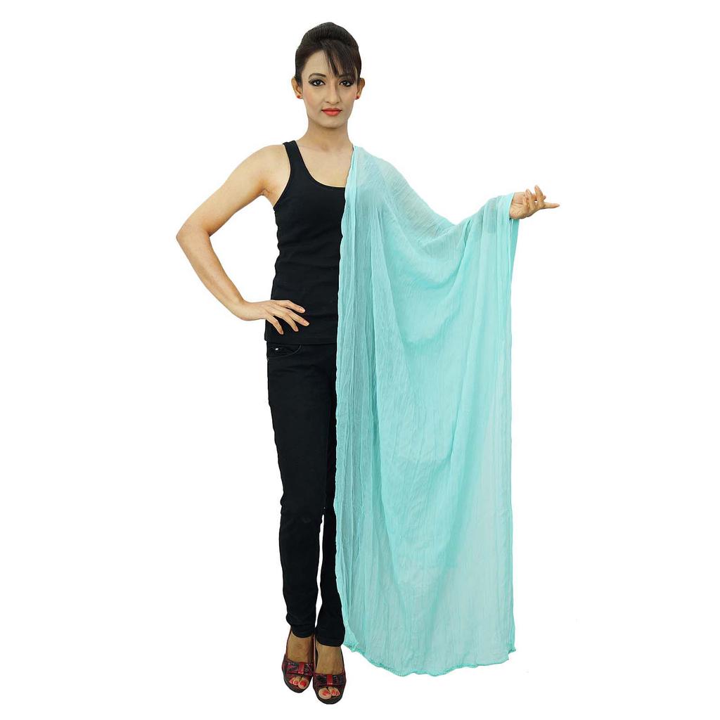 Длинные шарфы-палантины из смесового шифона со сплошным узором Dupatta Indian Chunni Head