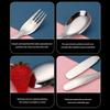 Outdoor Tourism 304 Stainless Steel Portable Tableware, Children'S Tableware, Dessert Tableware, Spoon And Fork Combination