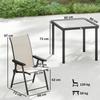 5 Pieces Outdoor Dining Set, Garden Dining Set for 4 with Square Table and Folding Chairs, Brown