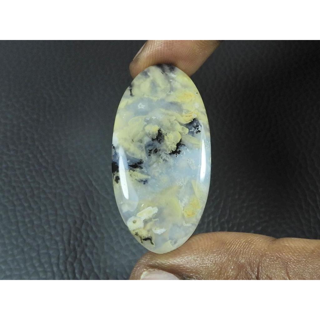 20X41X04MM Natural Tiger Dendritic Agate Oval Shape Cabochon Loose Gemstone G-387