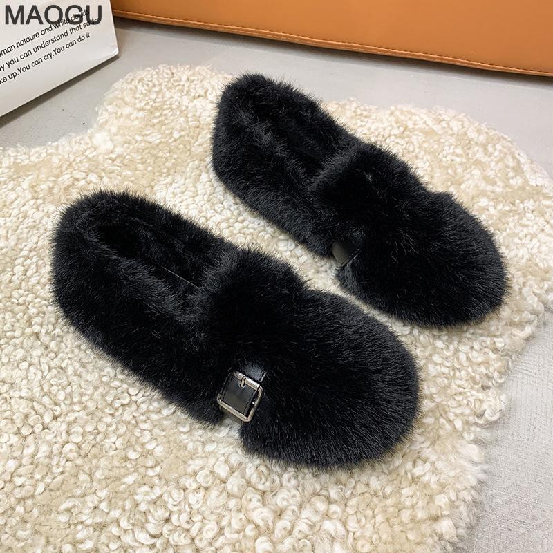 Женские зимние мокасины с пряжкой и плюшем, теплые хлопковые туфли для женщин, удобные слипоны, уютные Zapatos De Mujer, размер 35-40