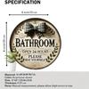 "Open 24 Hours" Bathroom Sign. Rustic Round Iron Decor for Home, Office or Bar.