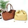 Elegant  Leather Mesh Bag for Women  Large Shoulder Handbag for Women