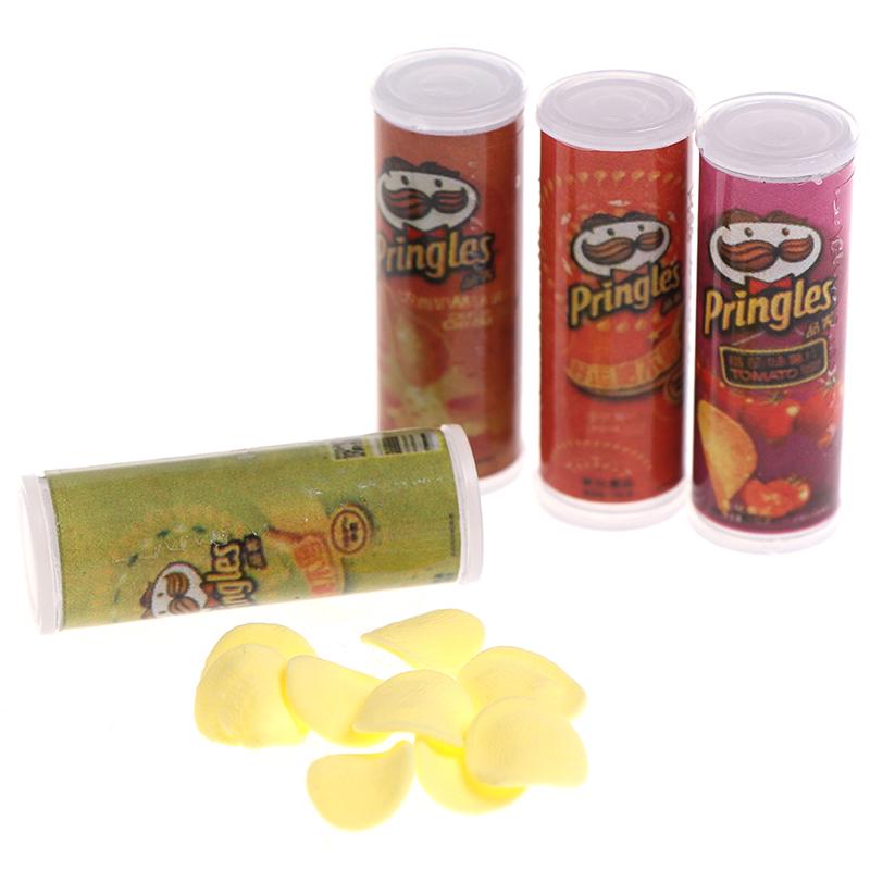 4Pcs/set 1:12 Dollhouse Miniature Food Potato Chips Bottles Dolls Kitchen Food