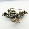 Ретро женская лягушка в форме Bling Rhinestone Brooch Pin Jewelry Джинсовая куртка Декор