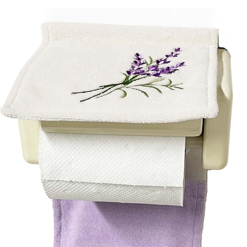 Senko S.D.S Sweet Lavender Toilet Fabric Paper Holder Cover, Lavender Flower, 64712