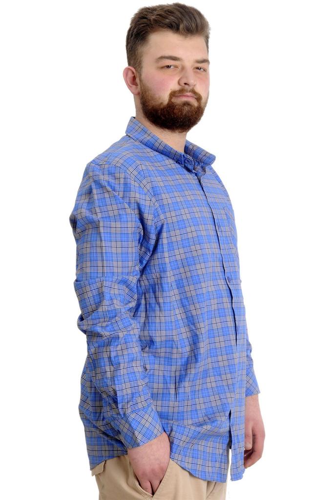 Мужская рубашка больших размеров размера плюс Xl Мужская рубашка больших размеров в клетку с длинным рукавом зеленая