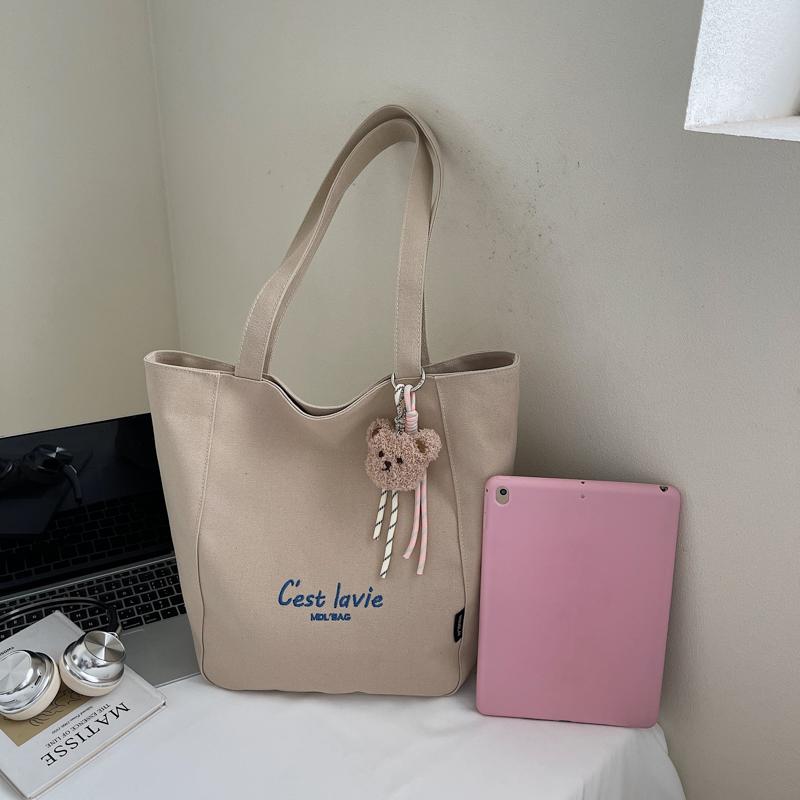 Tote Bag Women's Large Capacity Shoulder Bag Letter Embroidery Underarm Bag