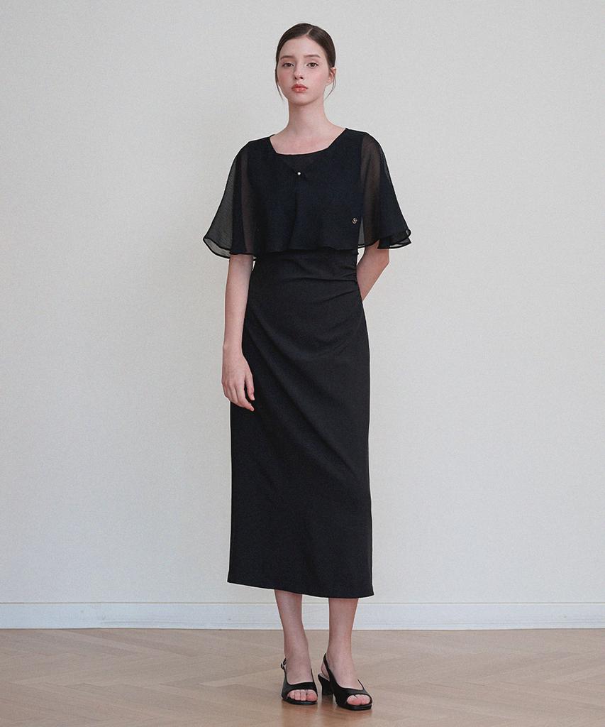 Micene Elodie Bustier Dress-Cape Set